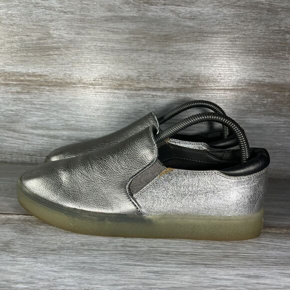 Sam Edelman Women’s Leather Silver Metallic Slip On Shoes Size 8 1/2 - Picture 1 of 12
